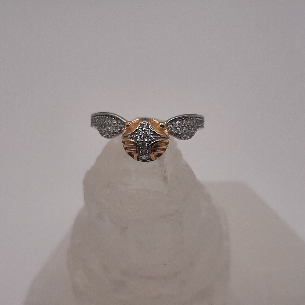 R710 Sterling Silver Harry Potter Snitch Ring - Charmed Aroma